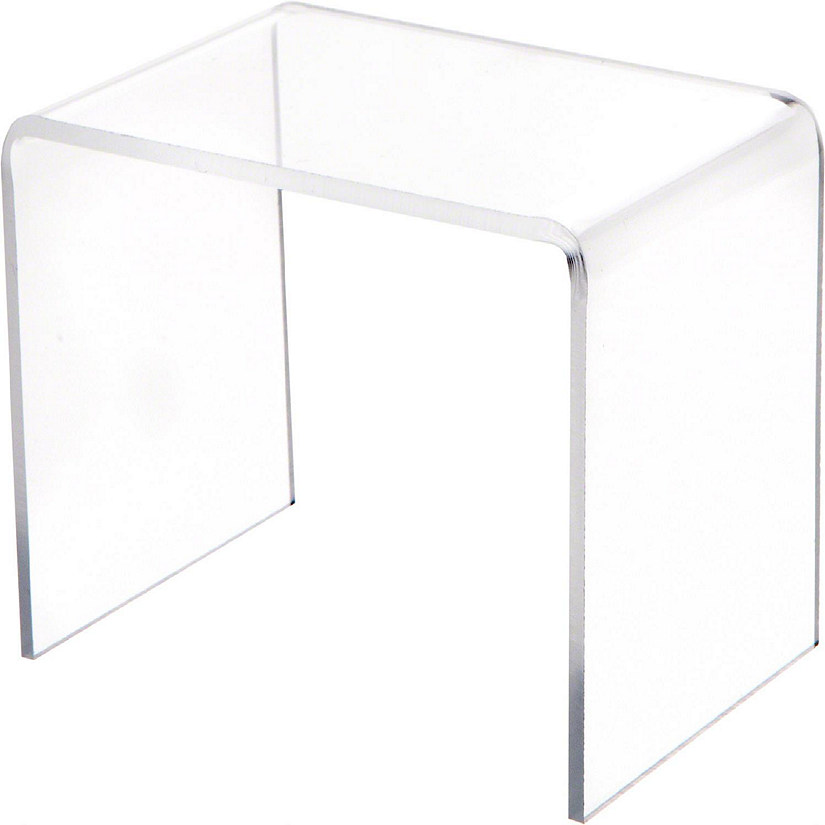 Plymor Clear Acrylic Rectangular Display Riser, 3 inch Height x 4.5 inch Width x 3 inch Depth (1/8 inch thick) (6 Pack) Image