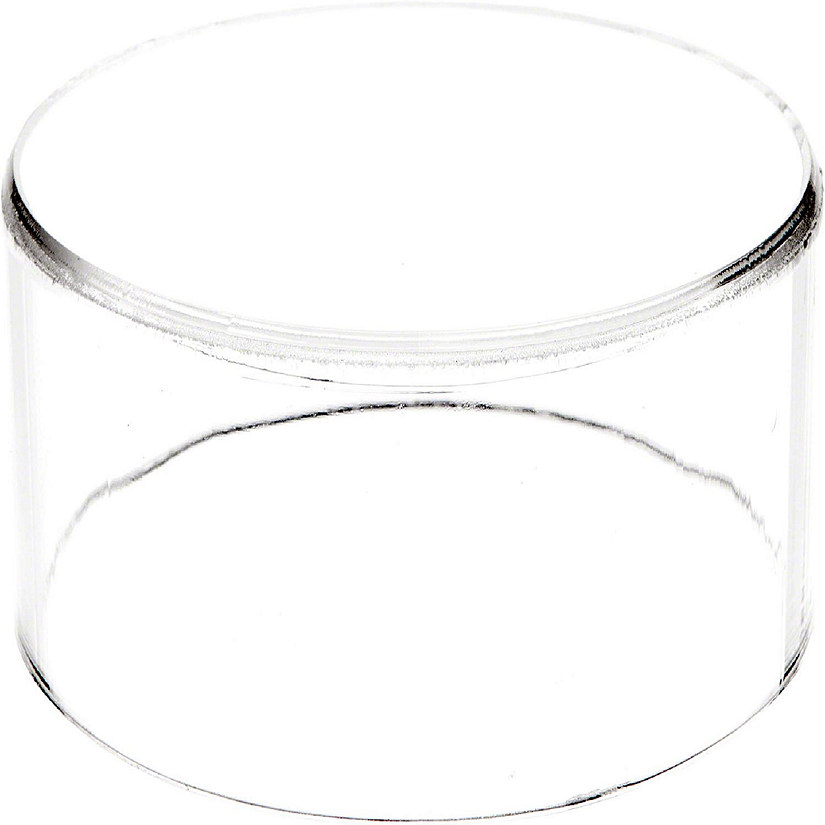Plymor Clear Acrylic Round Cylinder Display Riser, 2 inches (Height) x 5 inches (Depth) (6 Pack) Image