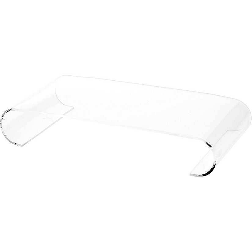 Plymor Clear Acrylic Scroll-Shaped Display Riser, 1.875" H x 10.75" W x 5.5" D (Display Dimension: 9.75" W) (3 Pack) Image