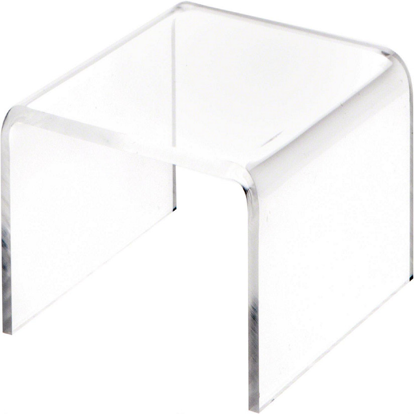 Plymor Clear Acrylic Short Square Display Riser, 1.5" H x 3" W x 3" D (1/8" thick) (2 Pack) Image