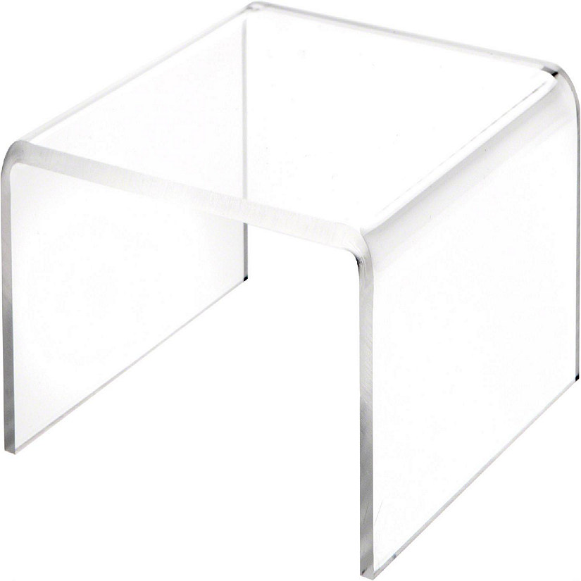 Plymor Clear Acrylic Short Square Display Riser, 2.5" H x 5" W x 5" D (3/16" thick) (3 Pack) Image