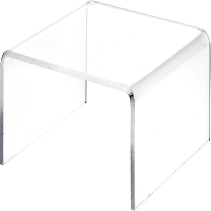 Plymor Clear Acrylic Short Square Display Riser, 2" H x 4" W x 4" D (1/8" thick) (6 Pack) Image