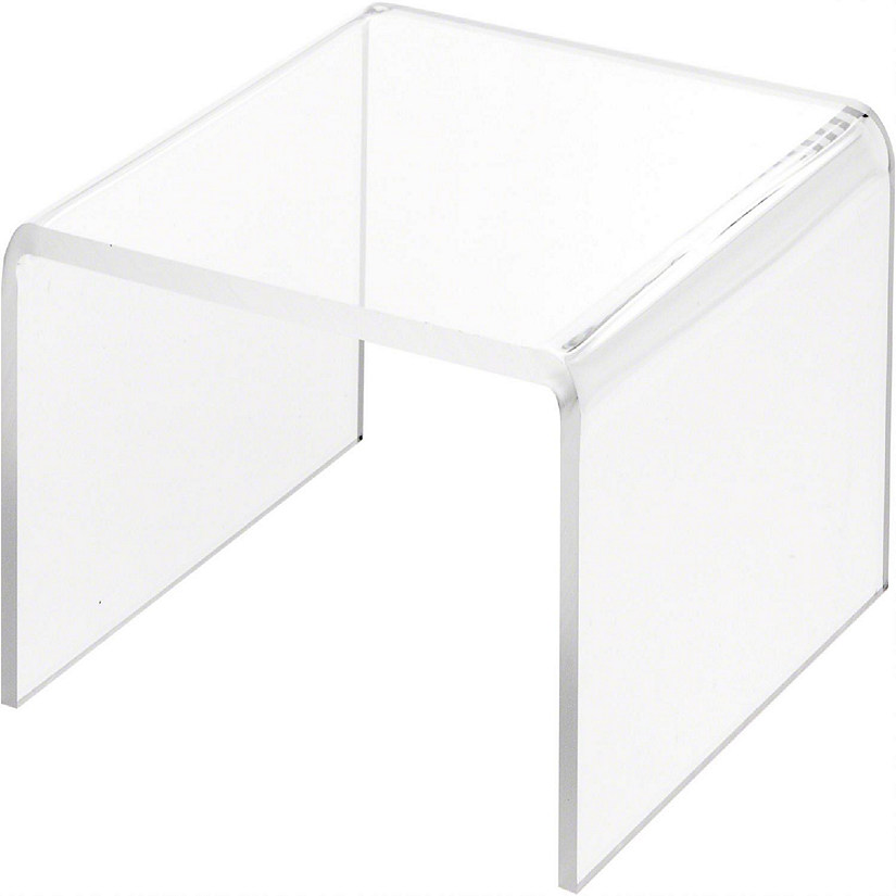 Plymor Clear Acrylic Short Square Display Riser, 3.5" H x 7" W x 7" D (1/4" thick) (3 Pack) Image