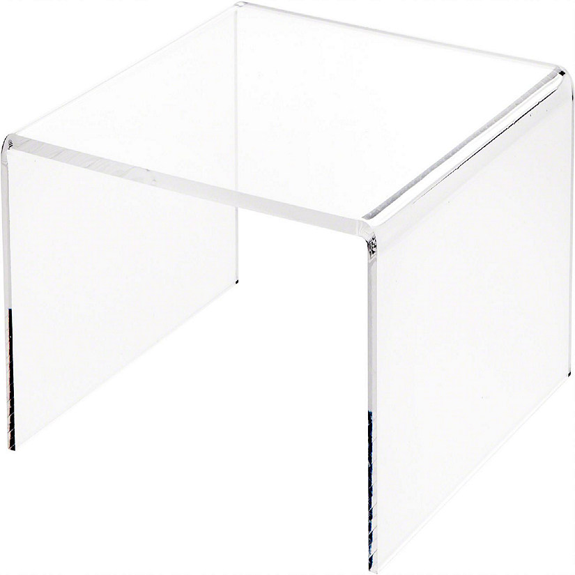Plymor Clear Acrylic Short Square Display Riser, 4.5" H x 9" W x 9" D (1/4" thick) (2 Pack) Image