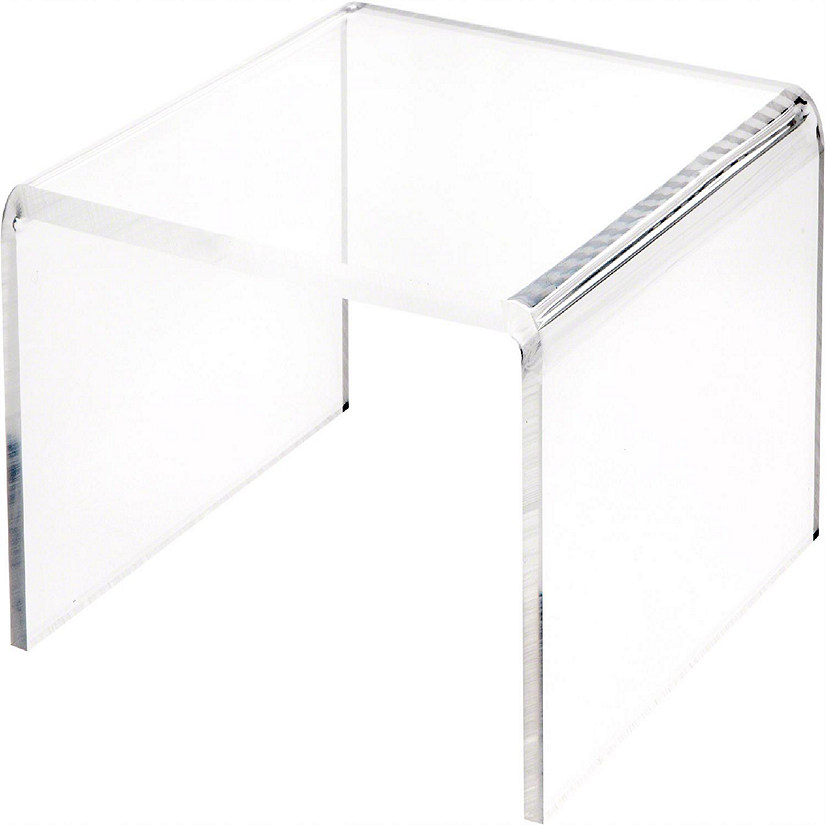 Plymor Clear Acrylic Short Square Display Riser, 5" H x 10" W x 10" D (3/8" thick) Image