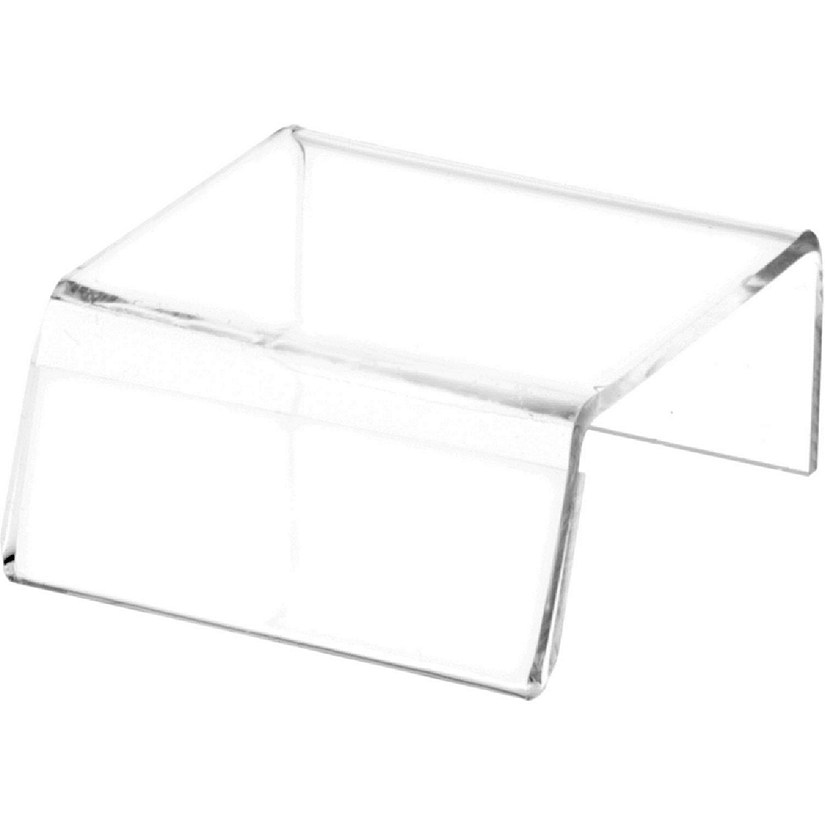 Plymor Clear Acrylic Sign-Holder Display Riser, 1.25" H x 2.5" W x 2.75" D (1" x 2.5" Sign) (12 Pack) Image