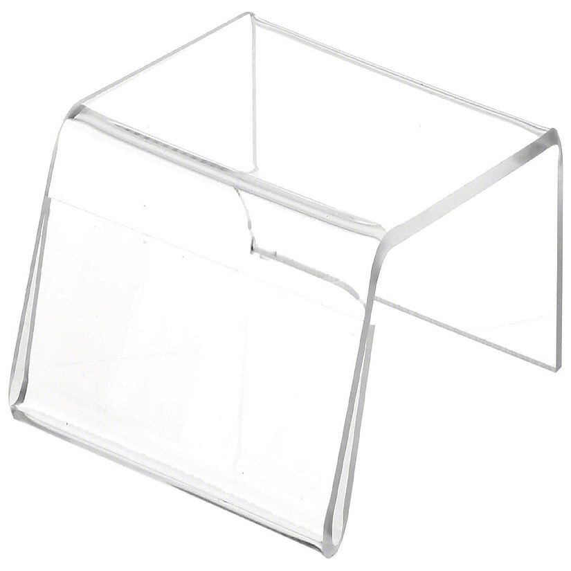 Plymor Clear Acrylic Sign-Holder Display Riser, 1.75" H x 3.5" W x 4.25" D (1.5" x 3.5" Sign) Image