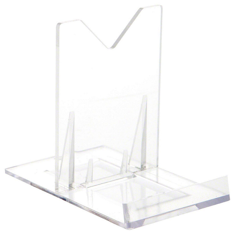 Plymor Clear Acrylic Sliding-Back Adjustable Display Easel, 3.125" H x 2.25" W x 3.5" D (6 Pack) Image