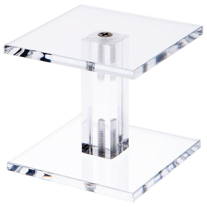 Plymor Clear Acrylic Square Barbell Pedestal Display Riser 2.25 inches (Height) x 3 inches (Width) x 3 inches (Depth) (3/16 inches thick) (12 Pack) Image