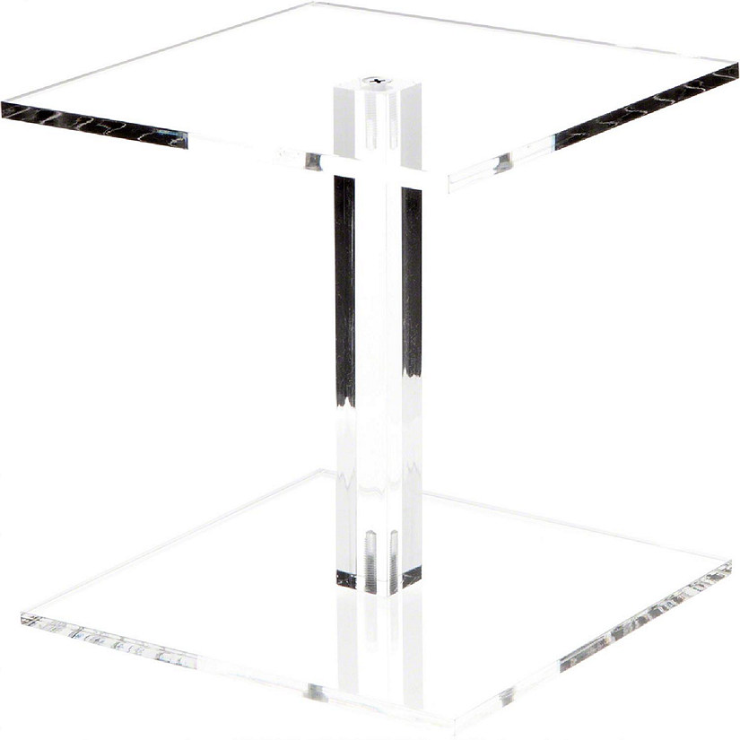 Plymor Clear Acrylic Square Barbell Pedestal Display Riser 65 Inches Height X 6 Inches Width 5646