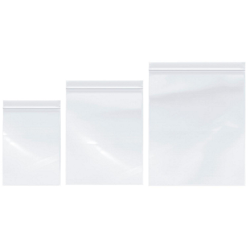 Plymor Heavy Duty Plastic Reclosable Zipper Bags, 4 Mil Variety Pack, 6 x 8 (100), 8 x 10 (100), 10 x 12 (100)