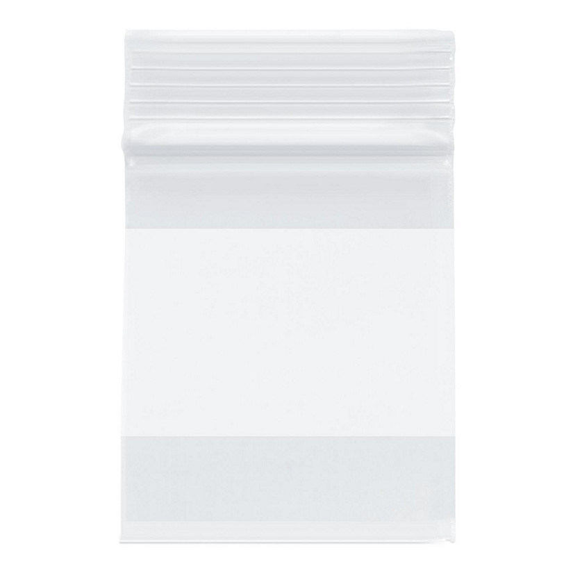 Plymor Heavy Duty Plastic Reclosable Zipper Bags With White Block, 4 Mil, 2.5" x 3" (Pack of 200) Image