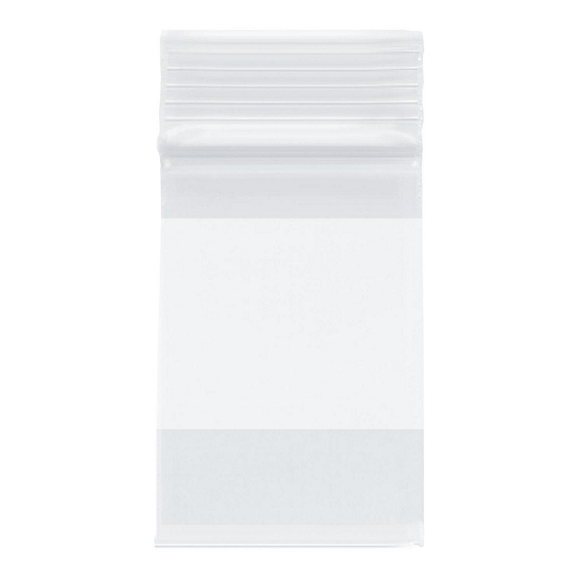 Plymor Heavy Duty Plastic Reclosable Zipper Bags With White Block, 4 Mil, 2" x 3" (Pack of 200) Image