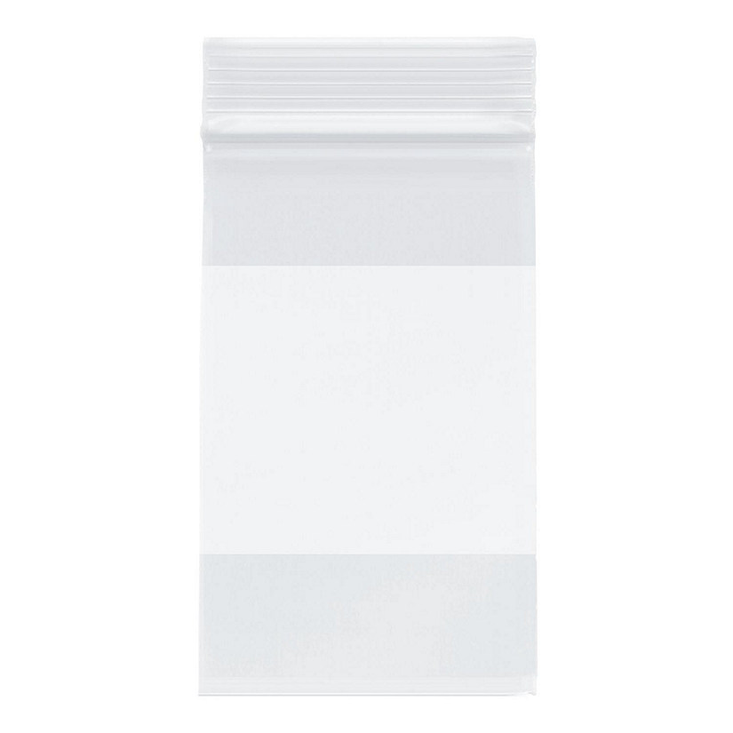 Plymor Heavy Duty Plastic Reclosable Zipper Bags With White Block, 4 Mil, 3" x 5" (Case of 1000) Image