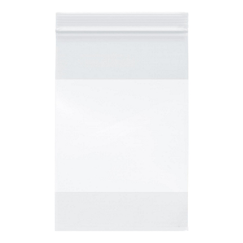 Plymor Heavy Duty Plastic Reclosable Zipper Bags With White Block, 4 Mil, 6" x 9" (Pack of 100) Image