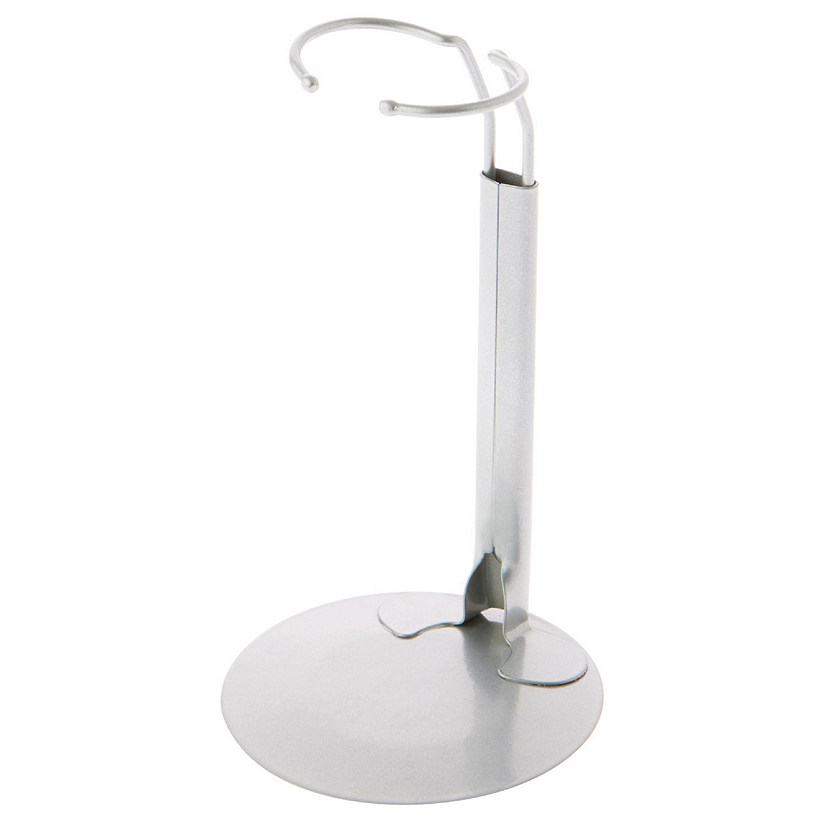 Plymor Silver Adjustable Doll Stand, fits 10 - 14 inch Dolls or Action Figures Image