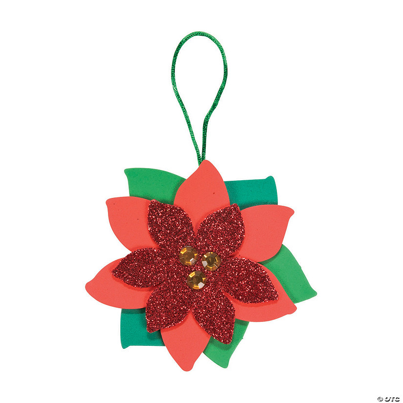 Poinsettia Ornament Craft Kit - Makes 12 Image