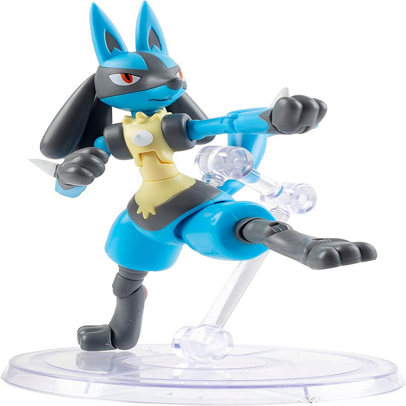 Pok&#233;mon 6" Lucario Articulated Battle Figure Toy with Display Stand - Officially Licensed - Collectible Pokemon Gift for Kids and Adults - Ages 4+ Image