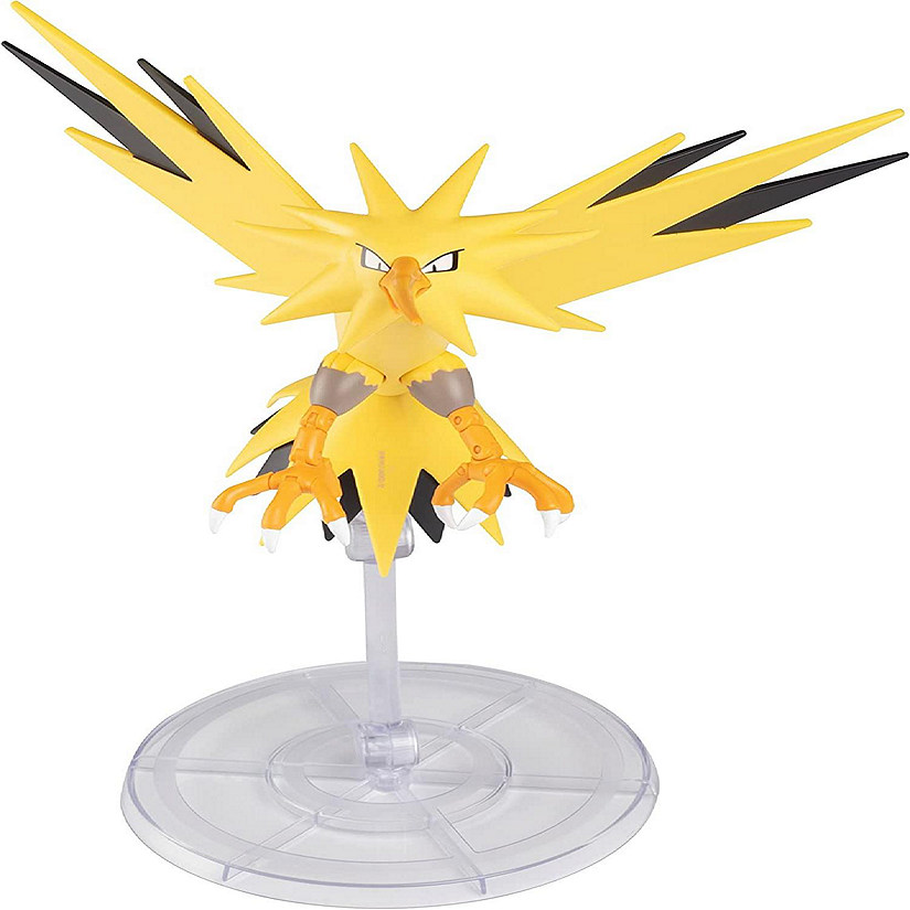 Pok&#233;mon 6" Zapdos Articulated Battle Figure Toy with Display Stand - Officially Licensed - Collectible Pokemon Gift for Kids and Adults - Ages 8+ Image