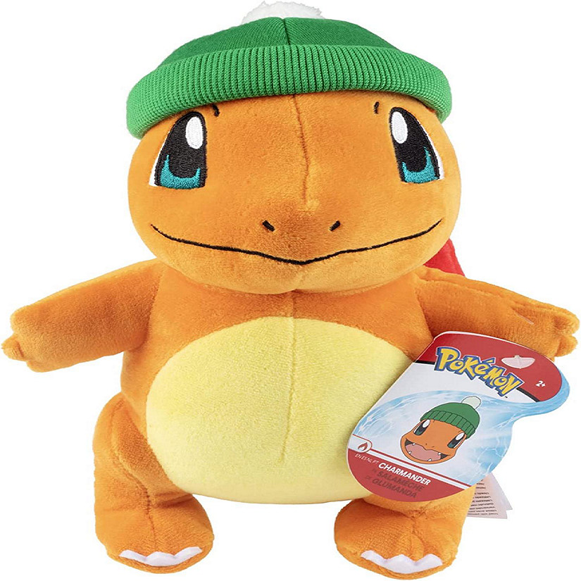 Pok&#233;mon 8" Charmander Plush Stuffed Animal Toy - with Winter Hat Accessory - Officially Licensed - Gift for Kids Image
