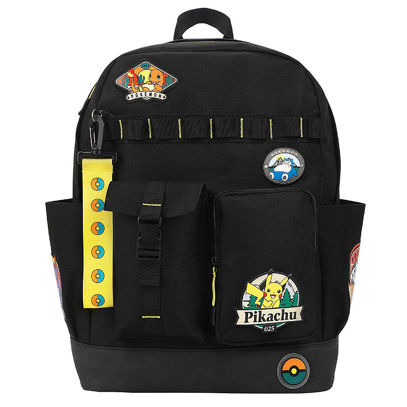 Pok&amp;#233;mon Character Patches 19" Black Backpack Image