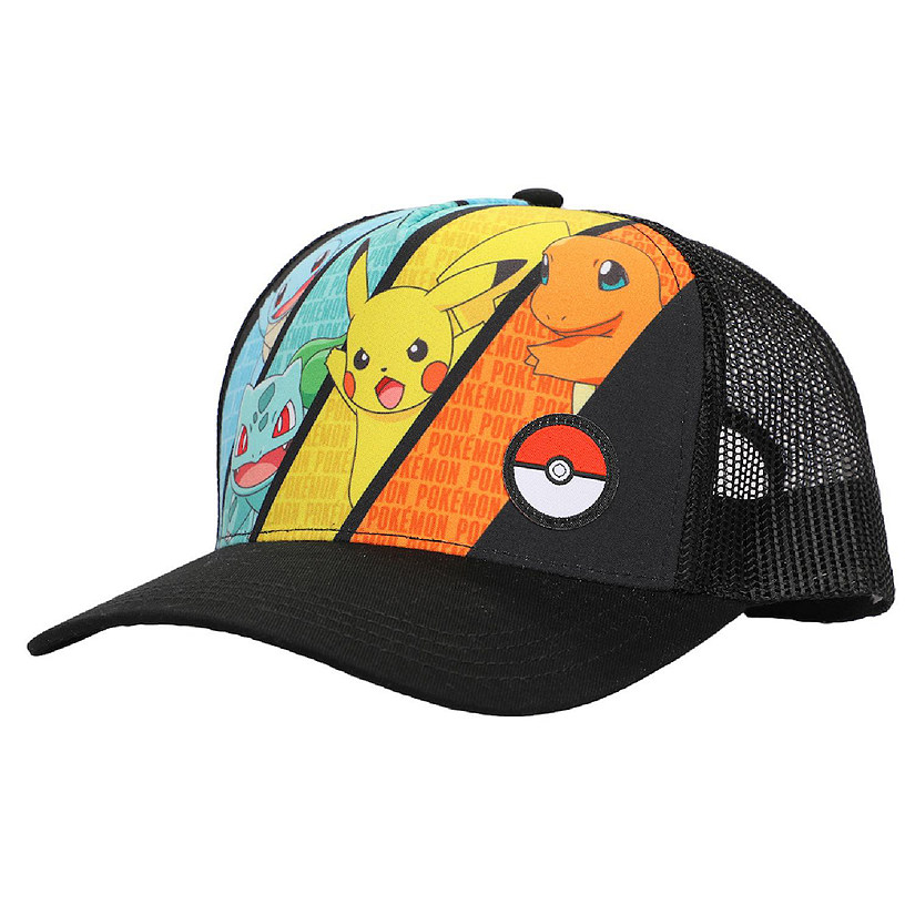 Pokemon Multicharacter Mesh and Microfiber Youth Baseball Hat Image