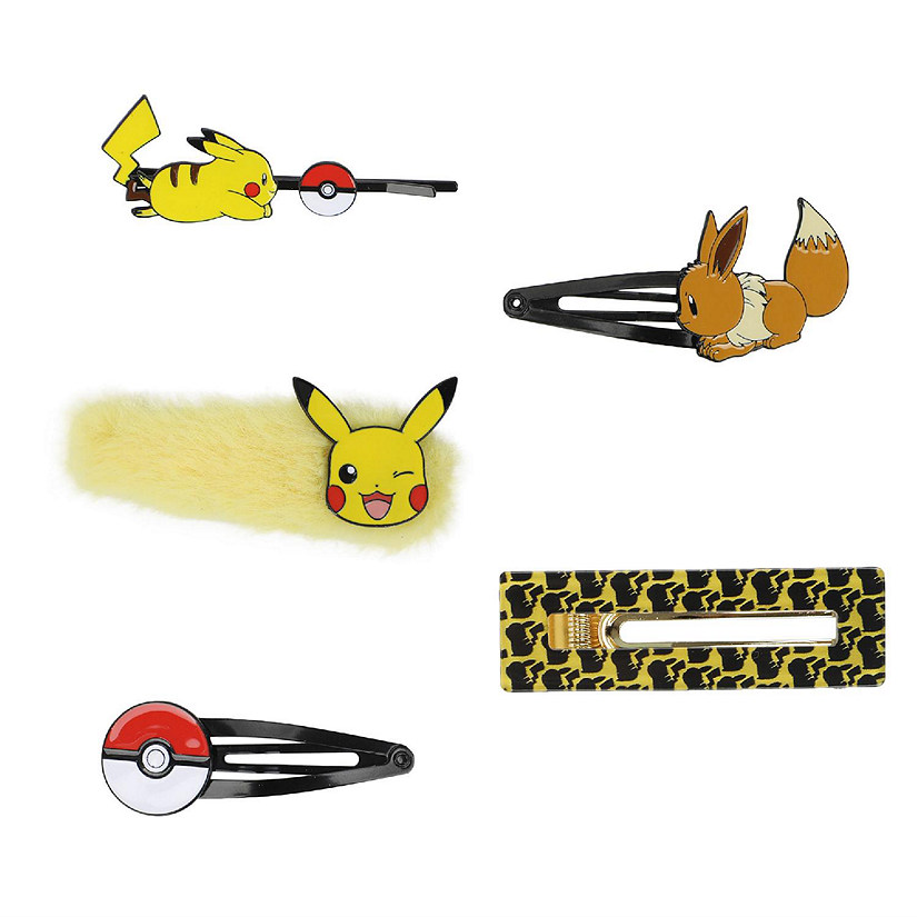 Pokemon Pikachu Eevee 5-Pack Hair Clip Image