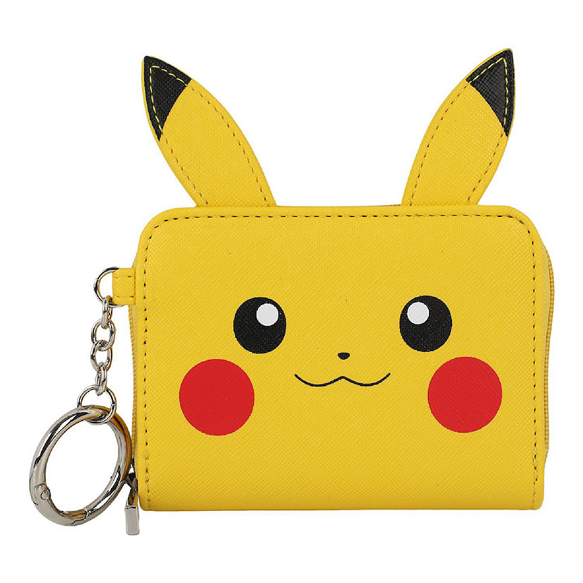 Pokemon Pikachu Face Yellow Mini Zip Around Wallet Image