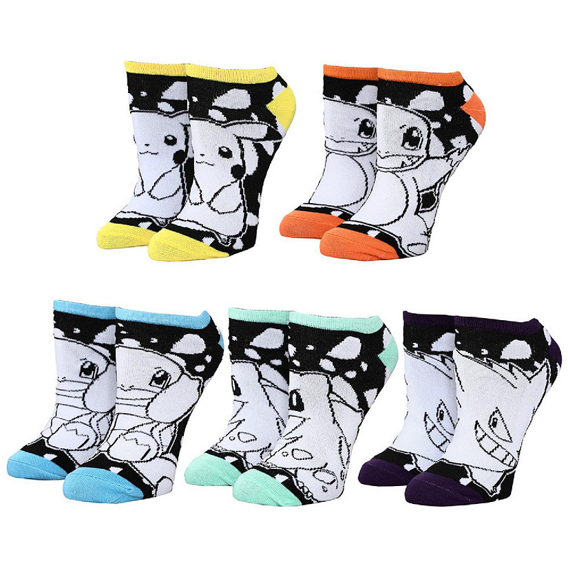 Pokemon Starter Types Women Ankle Socks set 5-Pack Image