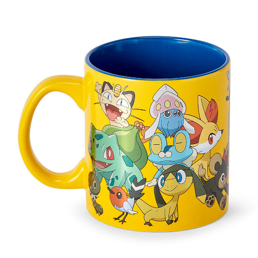 Pokemon XY Series Large Pokemon Group Foil Print Coffee Mug Holds 20 Ounces Image