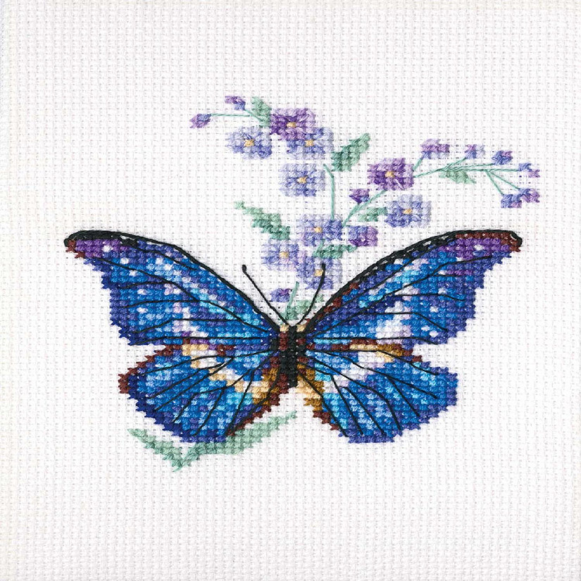 Polemonium and butterfly EH364 Counted Cross Stitch Kit Image