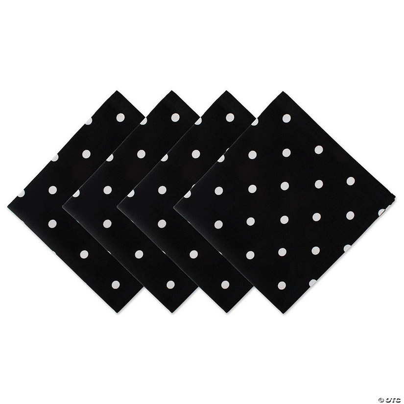 Polka Dot Napkin(Set Of 4) Black/White Image