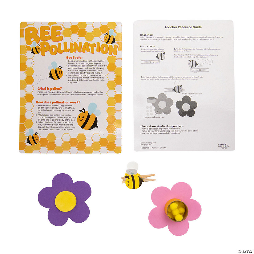 Pollinating Bee Educational Craft Kit - Makes 12 Image