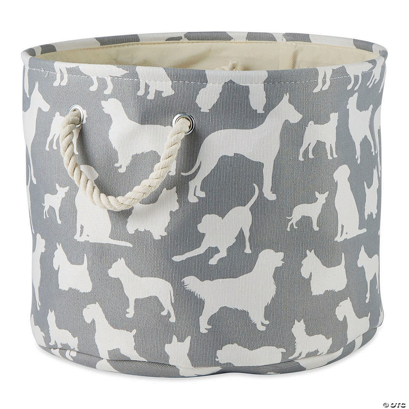 Polyester Pet Bin Dog Show Gray Round Large 15X18X18 Image