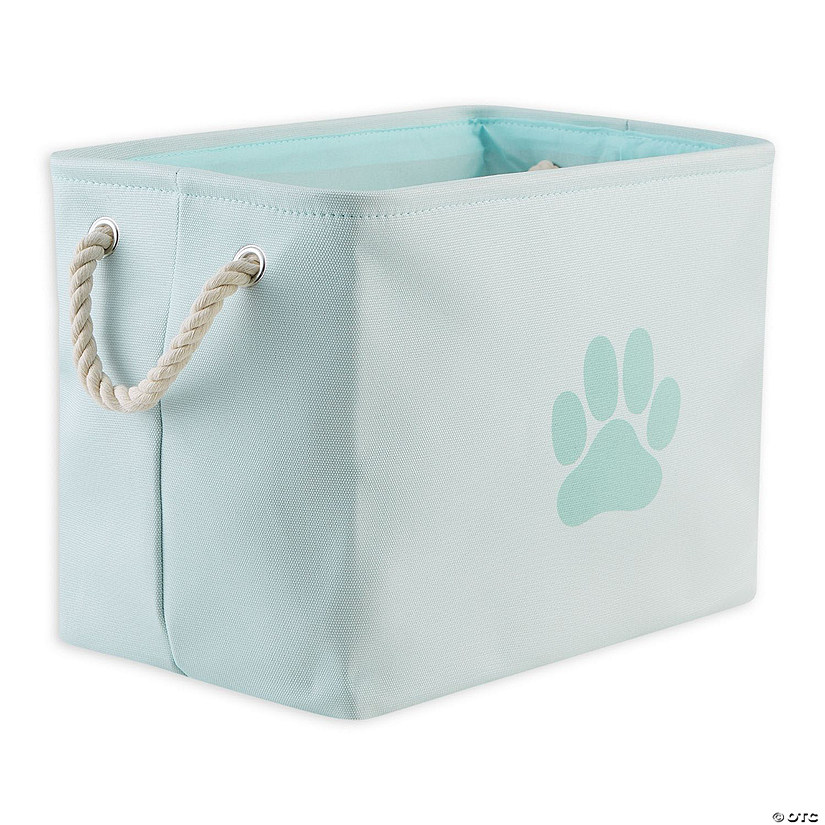 Polyester Pet Bin Paw Aqua Rectangle Medium 16X10X12 Image