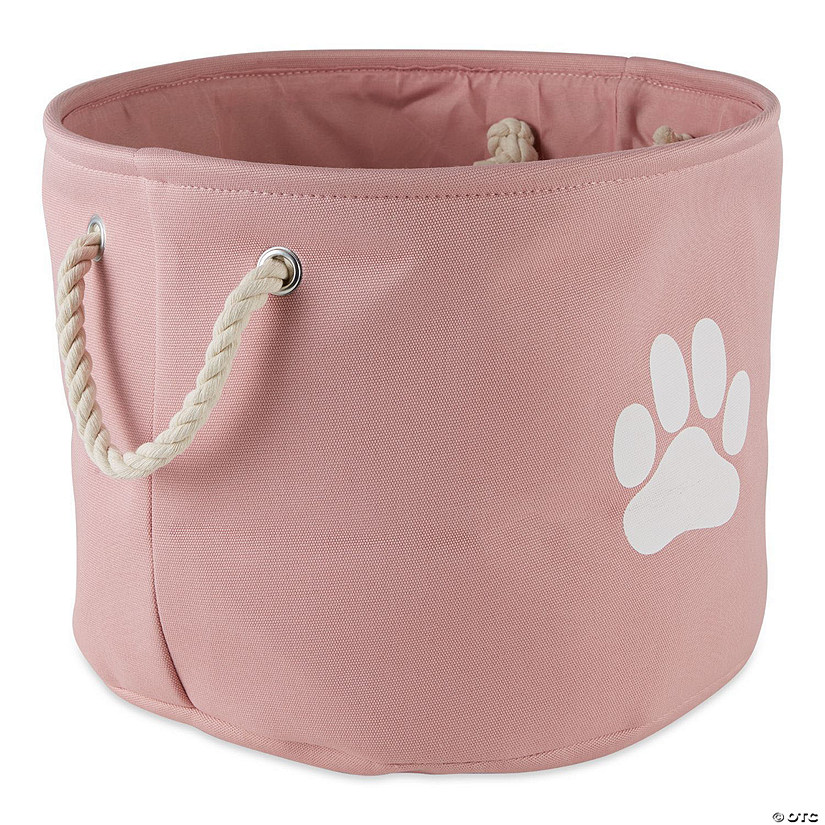 Polyester Pet Bin Paw Rose Round Small Image