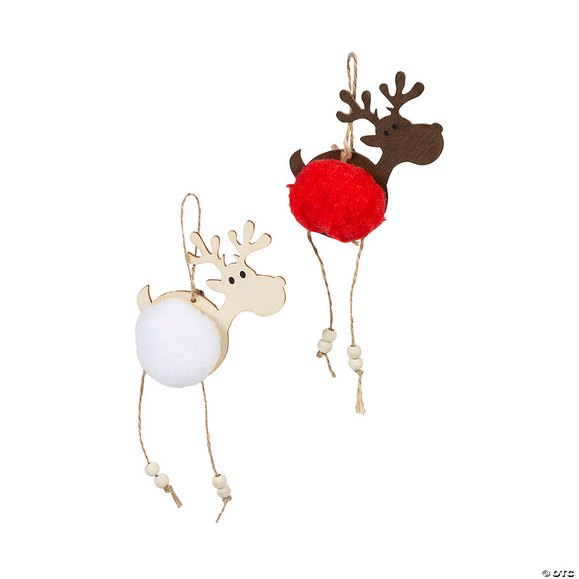 Pom Pom Reindeer Christmas Ornament Craft Kit - Makes 12 Image