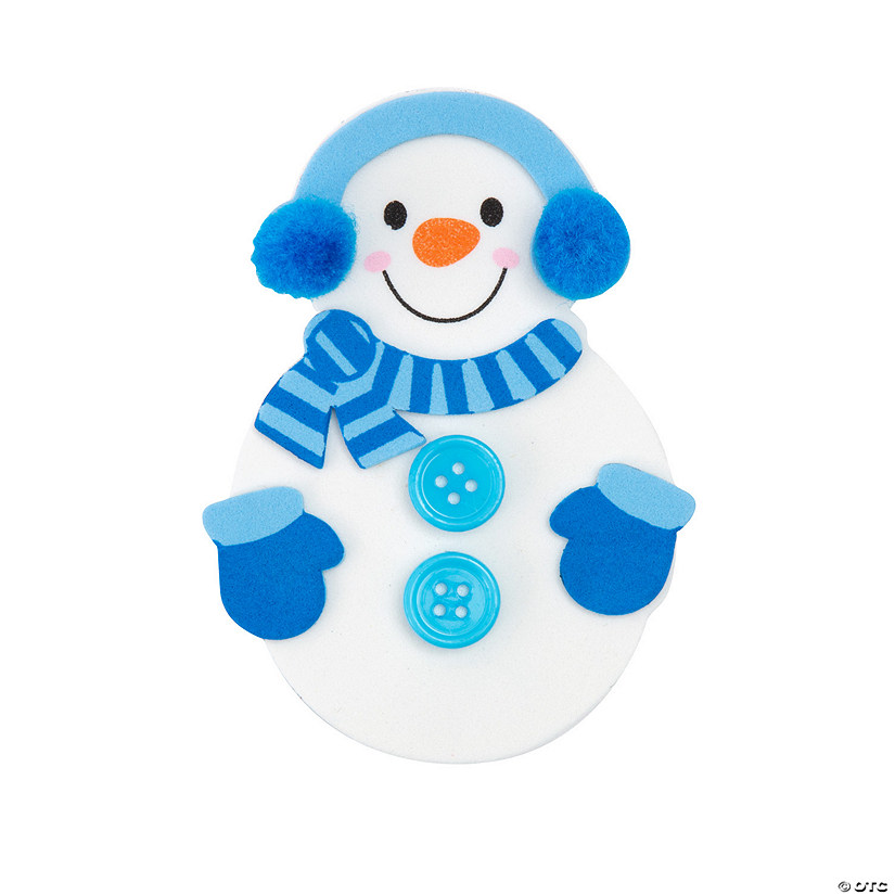 Pom-Pom Snowman Magnet Craft Kit - Makes 12 Image