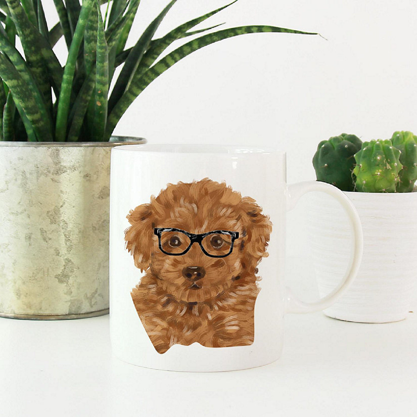 Poodle Black Glasses Ceramic Mug Image