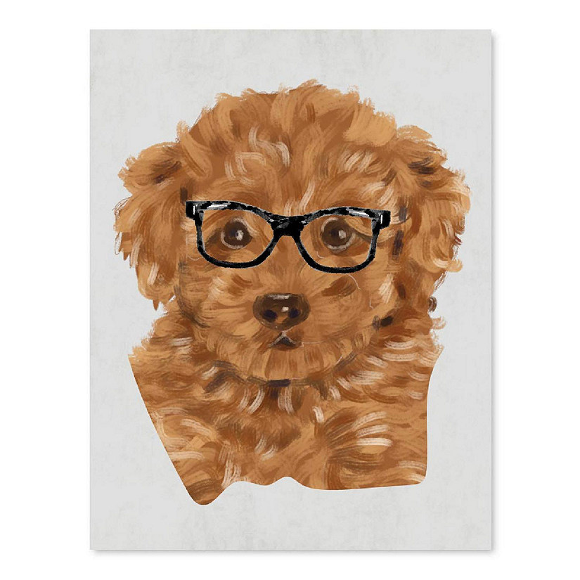 Poodle Dog Print Black Glasses 8.5x11in Image