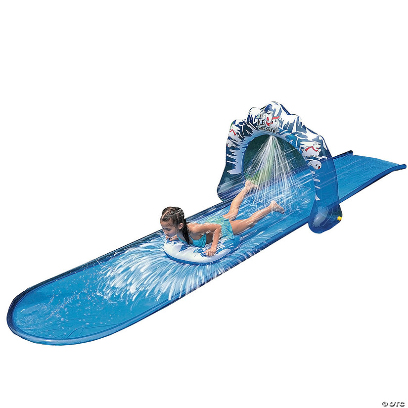 Pool Central 16' Blue and White Inflatable Ice Breaker Lawn Water Slide Image