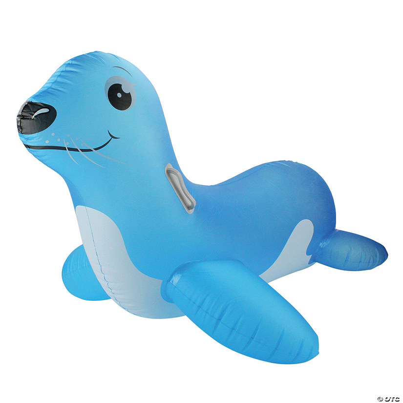 Pool Central 46" Inflatable Blue Sea Lion Swimming Pool Float with Handles Image
