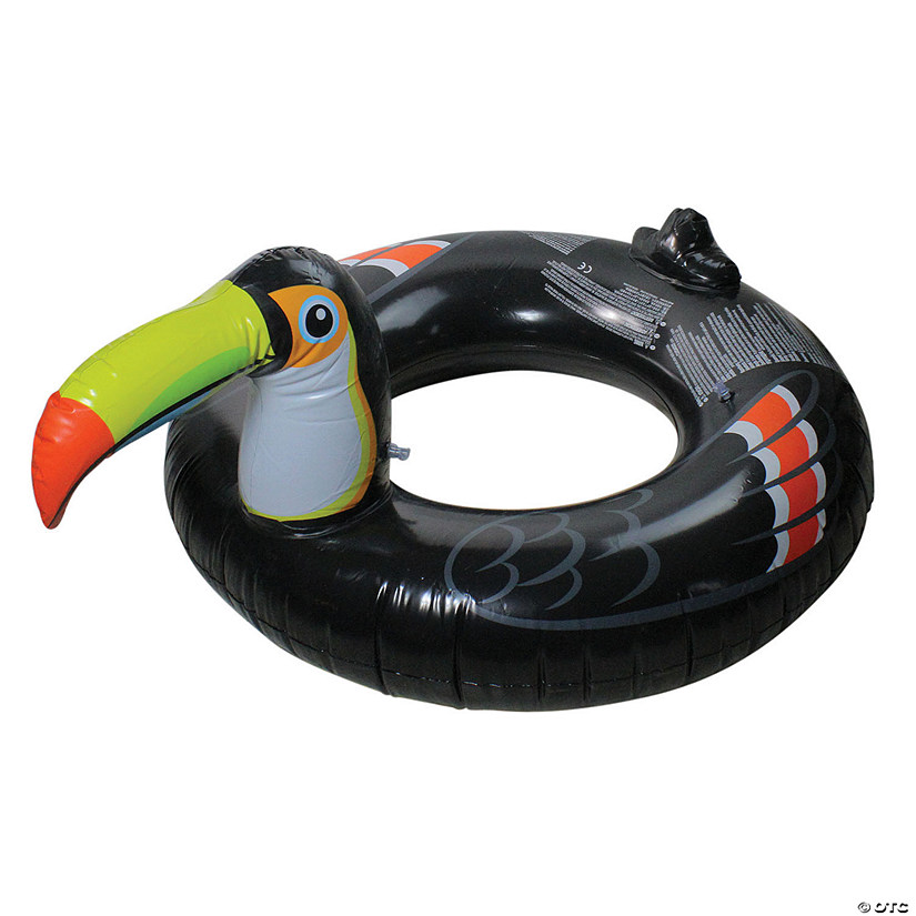 Pool Central 52" Inflatable Black and Yellow Giant Toucan Pool Ring Float Image