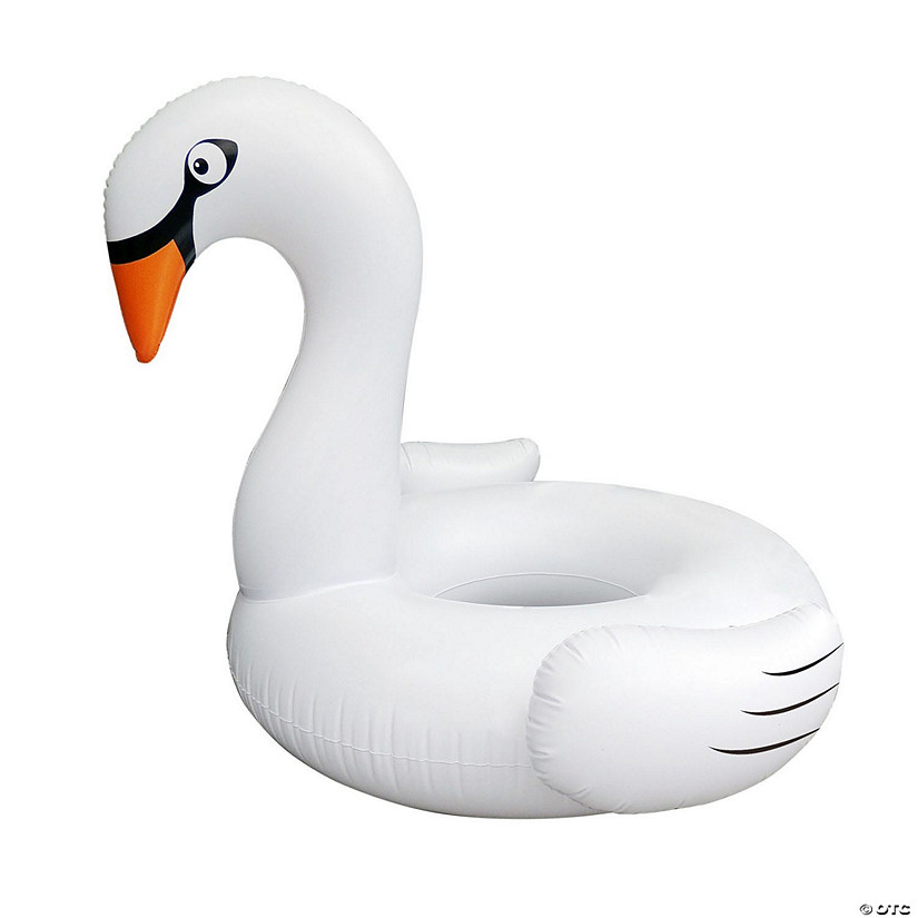 Pool Central 53.5" Inflatable White Swan Swimming Pool Ring Float Image