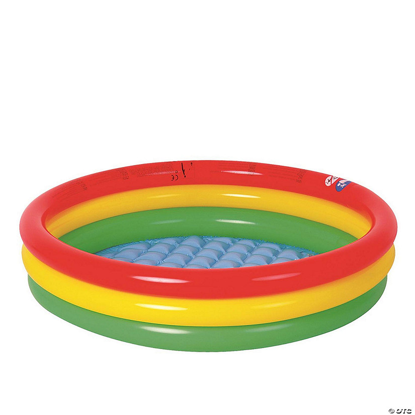 Pool Central 59" Red Yellow and Green Inflatable Round Kiddie Swimming Pool Image