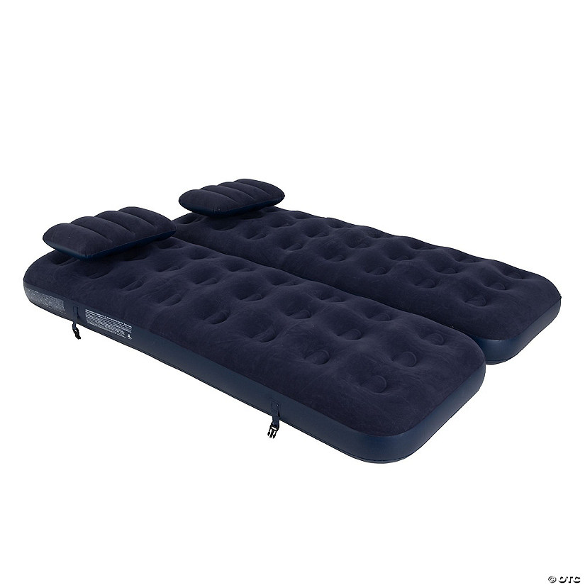 Pool Central 6.25' Navy Blue 3 in 1 Inflatable Flocked Air Mattress with Pillows Image