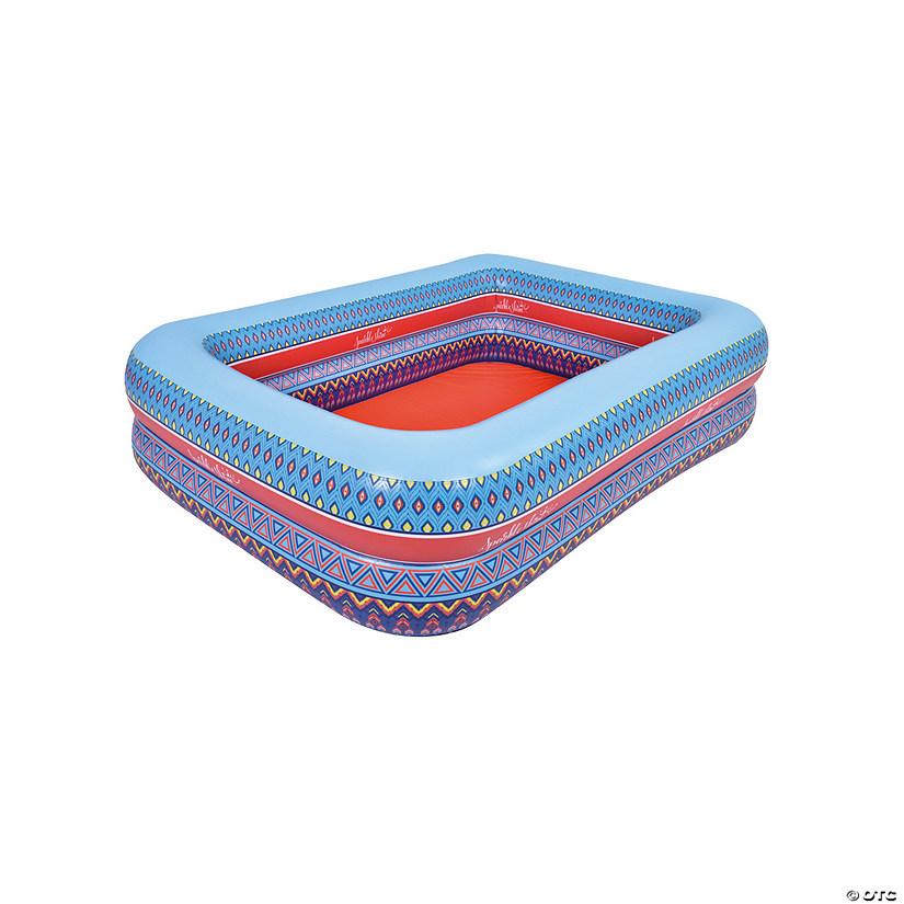 Pool Central 69" Inflatable Rectangular Bohemian Print Swimming Pool Image