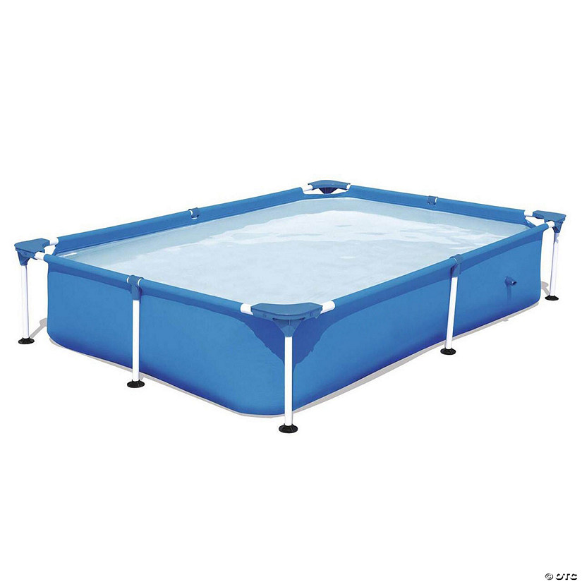 Pool Central 7.25ft Proper 17in Rectangular Framed Above Ground Swimming Pool with Filter Pump Image