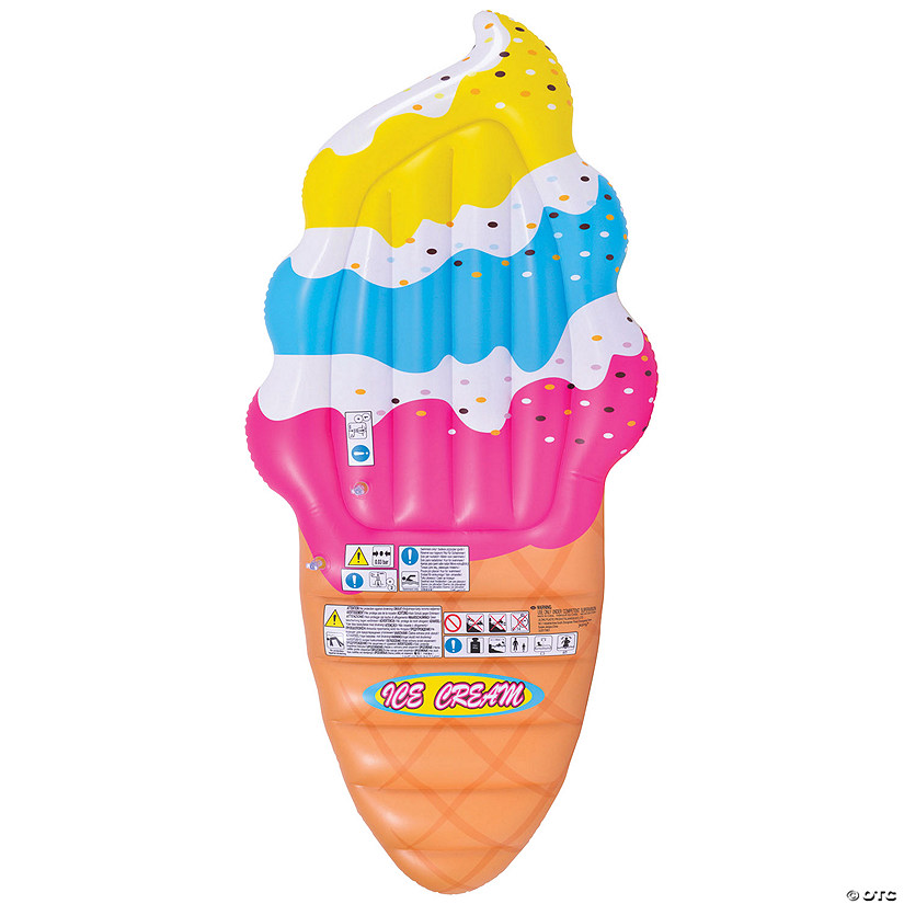 Pool Central: Inflatable Pink and Blue Jumbo Ice Cream Cone Swimming Pool Float  66.5-Inch Image