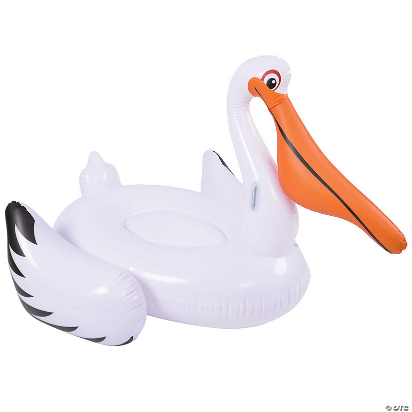 Pool Central Inflatable White and Orange Inflatable Giant Pelican Pool Float  80.5-Inch Image